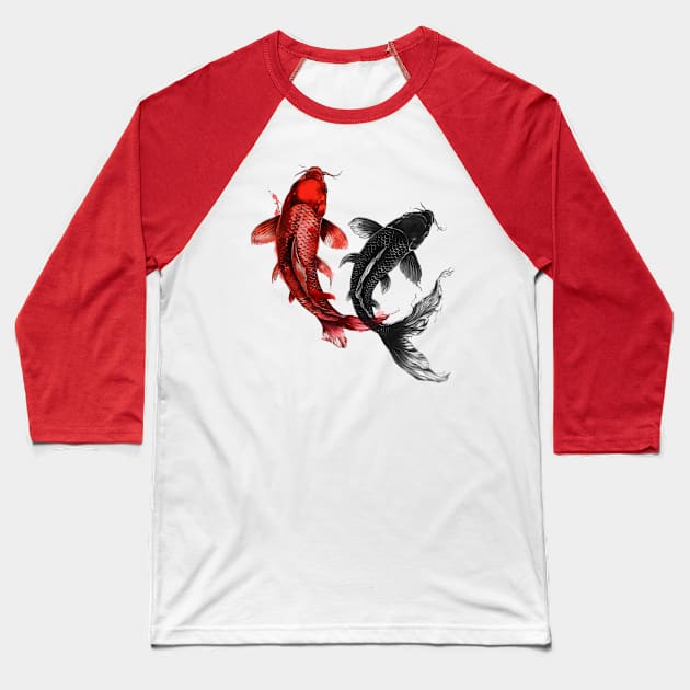 Koi Baseball T-Shirt by DejaReve